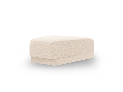 Micadoni Poef Miley structurele stof ivoor - 79x88x40cm