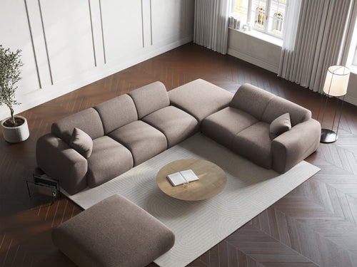 Cosmopolitan Design rechter hoekbank Nolio 4-zits, chenille, beige - 250x315x72cm