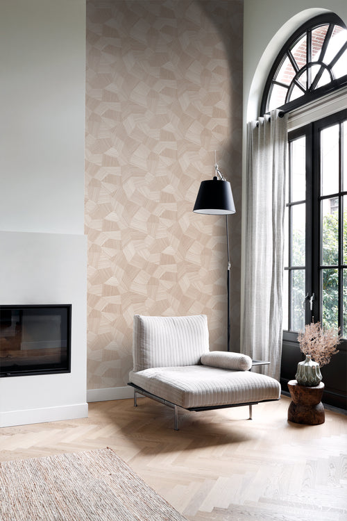 Origin Wallcoverings behang grafisch 3D motief zacht roze - 0.53 x 10.05 m - 347985 - vtwonen shop