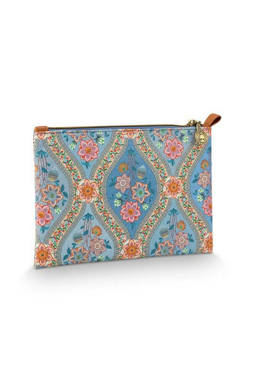 Pip Studio - Charly Make-up Tasje Dames - Ornamento - Blauw - 24x1x15.5cm