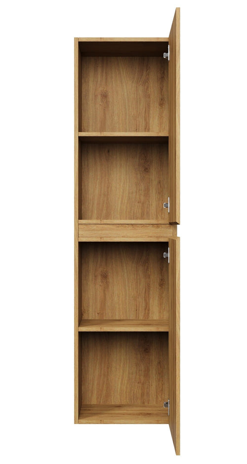 Badplaats Badkamerkast Angela 40 x 30 x 150 cm – Eiken – Hangende Kolomkast met 2 Deuren