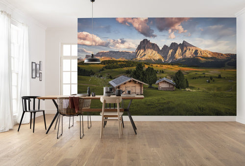 Sanders & Sanders fotobehang berglandschap groen en blauw - 450 x 280 cm - 612618