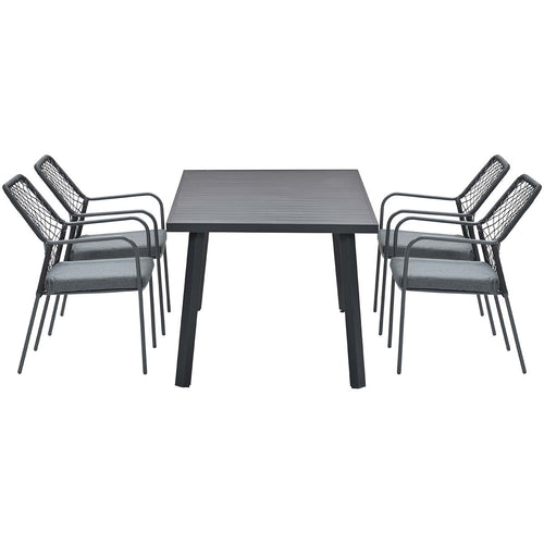 Garden Impressions Dido stoelen zwart 4 stuks + Terni tafel 160 cm