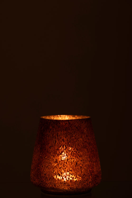 J-Line windlicht Conisch - glas - bruin