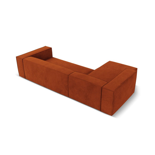 Cosmopolitan Design - Linker hoekbank Turin 5-zits, structurele stof terracotta - 173x290x68cm