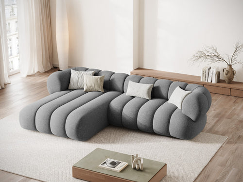 Cosmopolitan Design Hoekbank Koge 5-zits, chenille lichtgrijs - 165x270x70cm