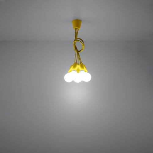Sollux Lighting Hanglamp DIEGO 5 geel - 25x25x90cm