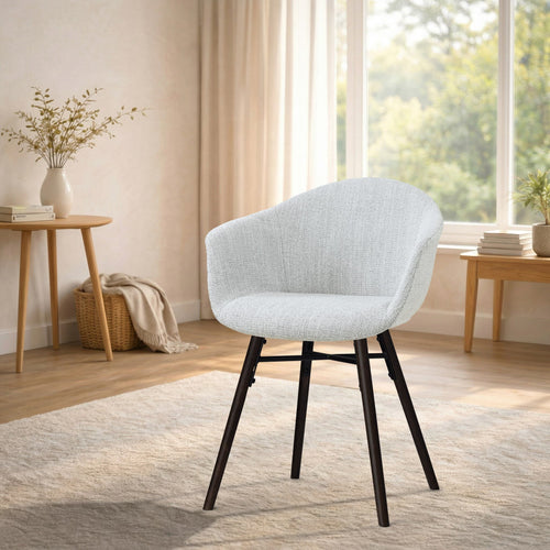 Nolon Nena-Otis Eetkamerstoel Grijs Melange - Zwart Houten Onderstel