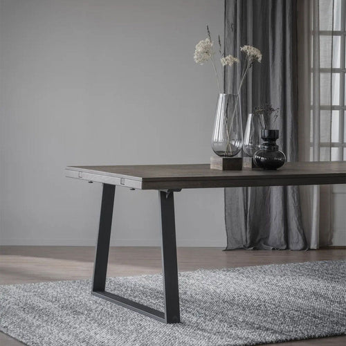 Rowico Home Brooklyn Houten Eetafel Donker Eiken - Zwarte Poten