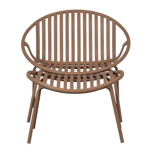 WOOOD tuinstoel met hocker Bruce - Metaal - Zalm Roze - 73x81x72 cm - vtwonen shop