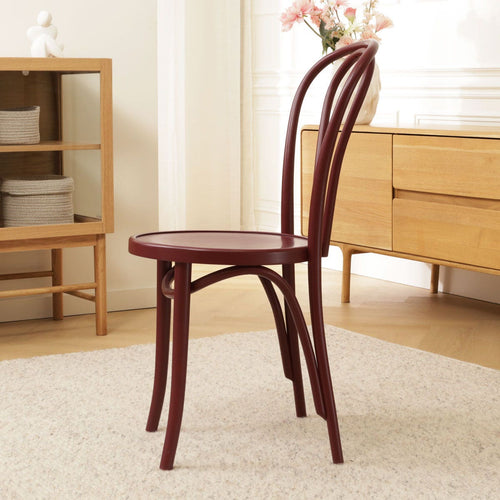 Fameg Vienna Thonet No.18 Houten Bistrostoel Burgundy - vtwonen shop