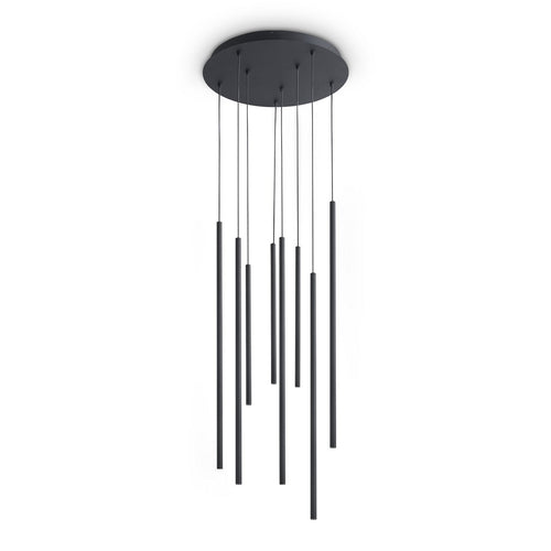 Ideal Lux LOOK Hanglamp met cluster, zwart, 8x LED, 1550lm, 3000K