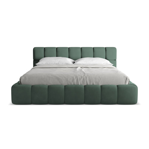 LaMiaSofa Bed met opbergruimte Roma - chenille stof - groente - 200x228x82
