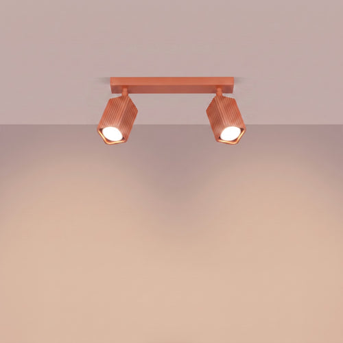 Sollux Lighting Plafondlamp RAYO 2 rode oker - 30x6x16,5cm