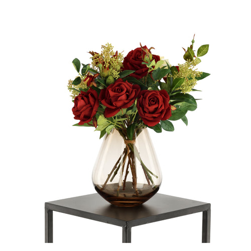 Maxifleur Handgebonden Kunstboeket Elena Sevilla Rood/Wit 40cm