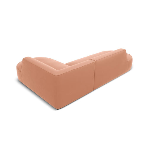 Cosmopolitan Design - Modulaire hoekbank rechts Siena 4-zits, flueel roze - 180x273x69cm