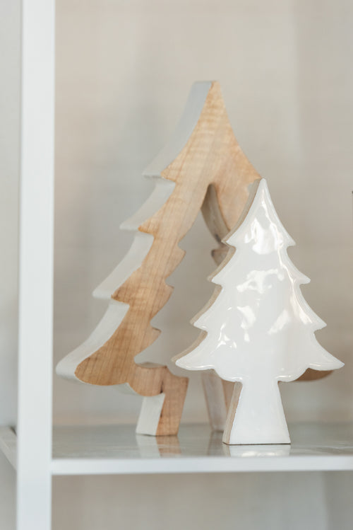 J-Line decoratie Kerstboom Puzzle - hout - wit - large - vtwonen shop