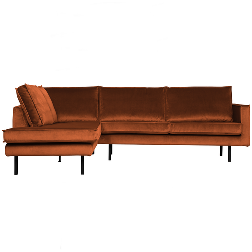 BePureHome hoekbank links Rodeo - Velvet - Roest - 85x266x86/213 - vtwonen shop