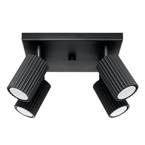 Sollux Lighting Plafondlamp KARBON 4 zwart - 25x25x16,5cm