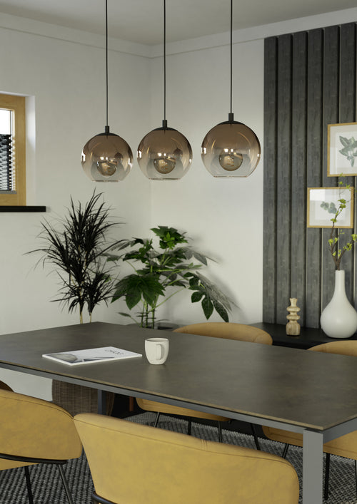 EGLO hanglamp Ariscani 1 - e27 - 76,5 cm - zwart - koperglas