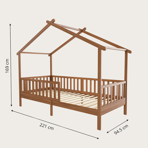 Petite Amélie Huisbed Maison - Peuterbed 90x200 cm - Bedhuisje - Walnoot - vtwonen shop
