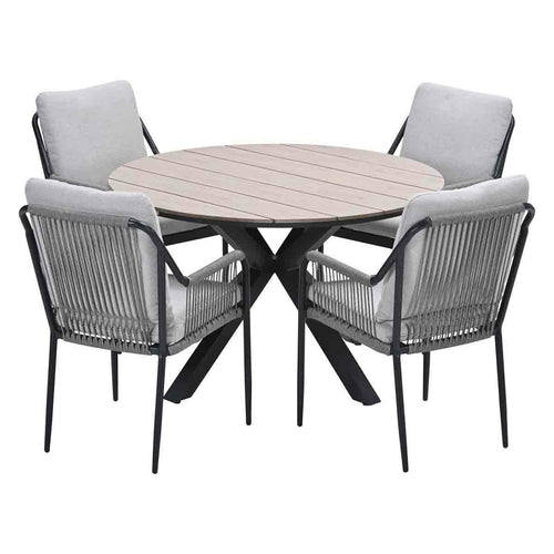 Garden Impressions tuinset Stevie - Tulli - taupe - Ø122x75 cm - 5-delig