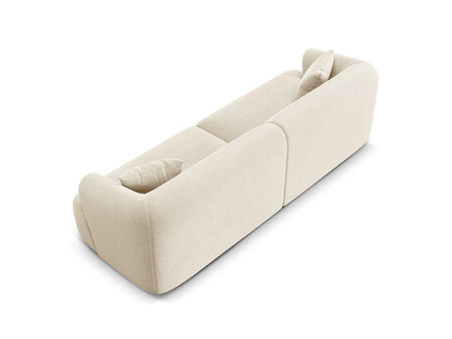Cosmopolitan Design Modulaire bank Campi 4-zits, flueel lichtbeige - 90x255x70cm