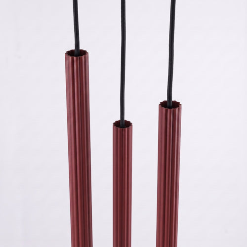Sollux Lighting Hanglamp ARCHE 3P bordeaux - 20x20x120cm