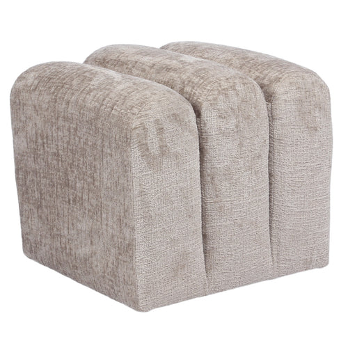 DÉJA Living Poef Lavia - Taupe - Stof - 45x45x40cm - vtwonen shop