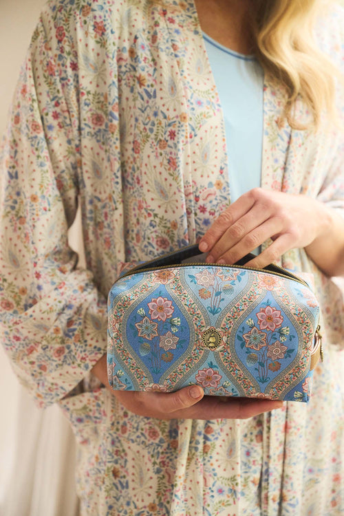 Pip Studio - Coco Make-up Tasje Dames - Ornamento - Blauw - 21.5x10x10.5cm