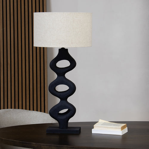 Giga Meubel Tafellamp Savio - Organisch - Zwart - 80cm