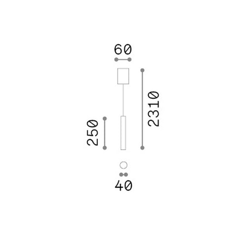 Ideal Lux LOOK 25 cm superslanke hanglamp voor aan het plafond, zwart, 1x GU10 fitting
