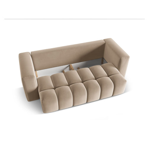 Cosmopolitan Design - Slaapbank met opbergdoos Verona 3-zits, flueel zand - 98x252x85cm