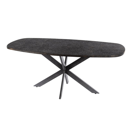 Hoyz Collection - Eettafel Metallic Deens Ovaal 180 Cm - Zwartbruin - vtwonen shop