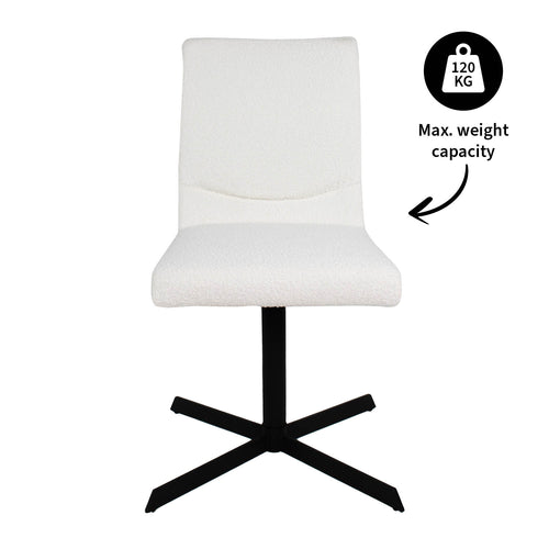 Kick draaistoel Sam Boucle - Wit - vtwonen shop