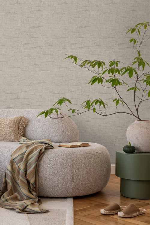 Sanders & Sanders behang geweven structuur donker beige - 53 cm x 10 m - 640539 - vtwonen shop