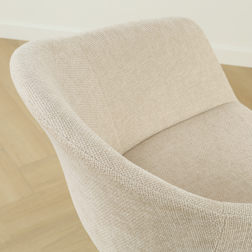 Nolon Nola-Otis Draaibare Eetkamerstoel Cottonbeige - Zwart Onderstel