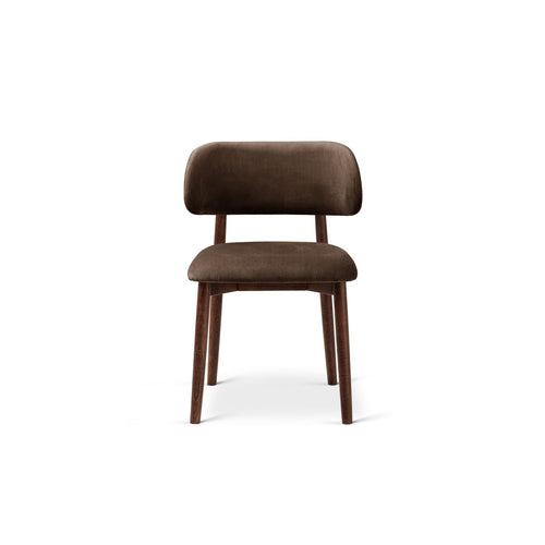 Set van 2 fluwelen stoelen Evan flueel chocolade - 51x49.5x77cm
