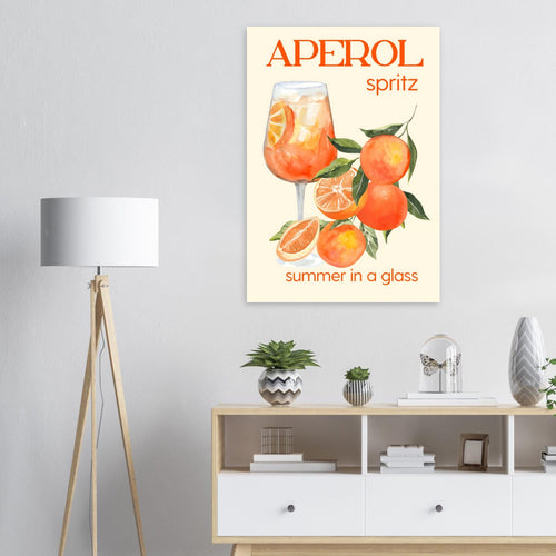 Artfulprints Poster Aperol Spritz - Summer in a glass   - 30x40 cm - Oranje