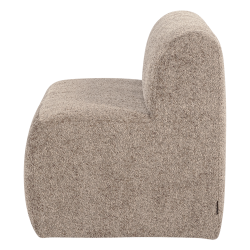 WOOOD eetbank 164 cm rugleuning Mojo Base - Wollig - Donkerzand - 83x164x76