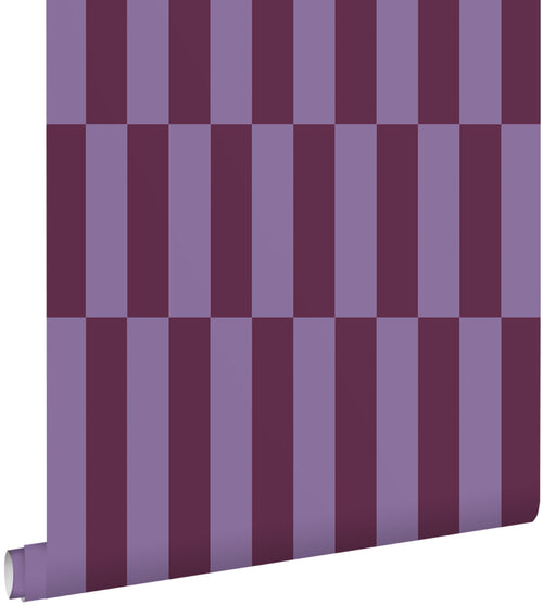 ESTAhome behang strepen aubergine paars - 50 x 900 cm - 131423 - vtwonen shop