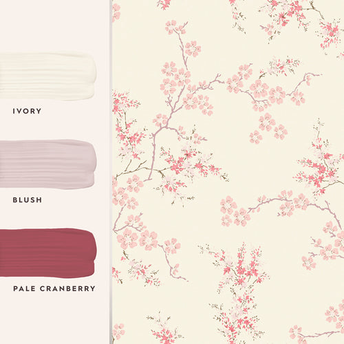 Laura Ashley Vliesbehang - Oriental Blossom Blush