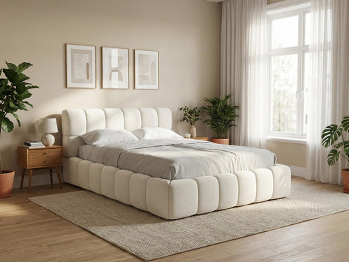 LaMiaSofa Bed met opbergruimte Roma - chenille stof - zwart - 180x228x82