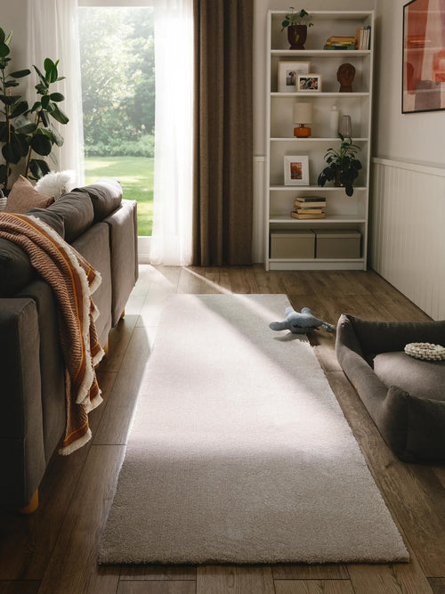 benuta wasbaar shaggy loper Melvin - beige - 70x200 cm