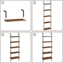 FurniLux 5-Laags Wand gemonteerde Opbergladder - 60x30x186cm - vtwonen shop