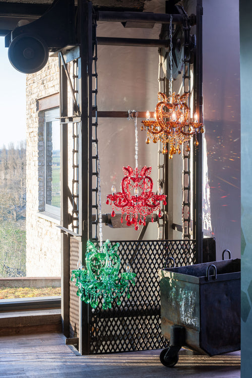 J-Line hanglamp Kand Antiek - glas - rood
