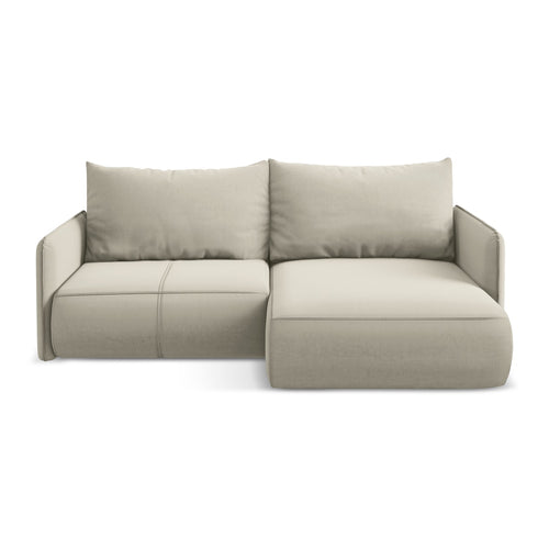 LaMiaSofa hoekbank rechts Palermo - velours - parel - 207x148x86