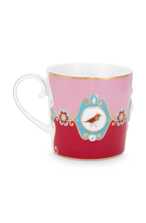 Pip Studio Mokken - Love Birds Medallion - Rood Roze - 190ml - Set van 2