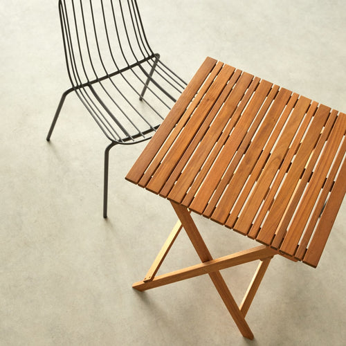 Tikamoon Tuinset van massief acaciahout en metaal, 2 stoelen - Zwart