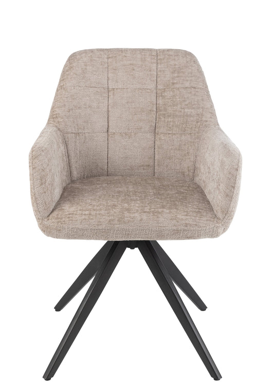 J-Line stoel Louna - ijzer/acryl - beige/lichtgrijs